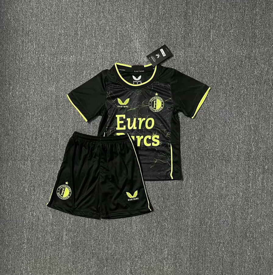 Kids-Feyenoord 23/24 Fourth Black Soccer Jersey